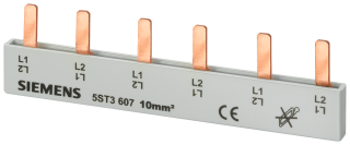 Pin busbar, 10 mm2 connection: 6x 2-phase touch-safe, 5ST3608, Siemens main