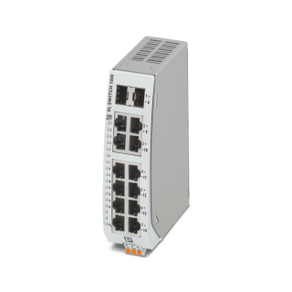 Narrow Ethernet switch, wide temperature range, twelve RJ45 ports with 10/100 Mbps on all ports, two SFP ports with 100/1000 Mbps, automatic data transmission speed detection, autocrossing function, and QoS main