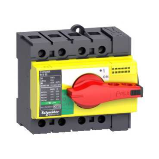 switch disconnector, Compact INS40, 40A, with red rotary handle and yellow front, 4 poles main
