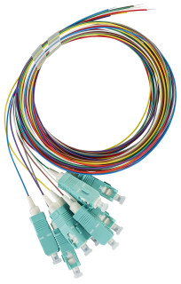 FO Pigtail SC, 50/125æm OM3, 2.0m, Easy Strip, 8pcs, HLP03C082P Schrack Technik