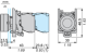 Illuminated push button, Harmony XB4, metal, red flush, 22mm, universal LED, plain lens, 1NO + 1NC, 24V AC DC alt_view_6