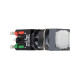 Complete illuminated push button, Harmony XB6, white square flush, 16mm, spring return 1NO 12...24V main