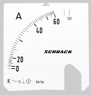 Scale Plate, 96x96mm, 60/120/5A AC, MGS59060-A Schrack Technik