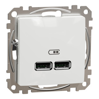 USB charger, Sedna Design & Elements, type A+A, 2.1A, PRO, white main
