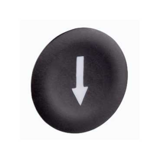 Push button cap, Harmony XB4, for 22mm push button, plastic, black, marked DOWN ARROW main