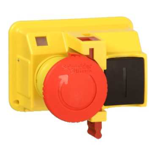 Emergency stop pushbutton,TeSys Deca Fram 2,turn to release,padlocking,for GV2M*01 enclosures main