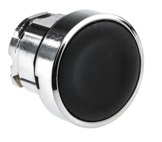 Head for non illuminated push button, Harmony XB4, metal, flush, black, 22mm, spring return, unmarked main