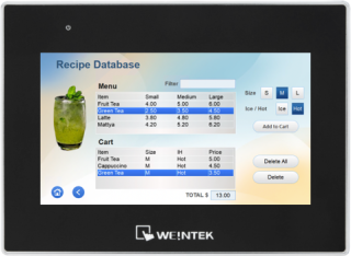 HMI panelis 7'', 1064 x 600px, ARM Cortex A35 1500MHz, Ethernet 2x / USB Host / RS232 / RS485 / CanBus, cMT3072XH2 Weintek main