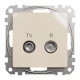 TV/R socket, Sedna Design & Elements, male IEC, female IEC, terminal, 4dB, PRO, beige alt_view_2