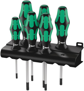 367/6 TORX® Screwdriver set Kraftform Plus and rack, 6 pieces, 05028062001 Wera main