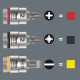 8755 A Pozidriv Zyklop bit socket, 1/4" drive, PZ 3 x 28 mm, 05003355001 Wera alt_view_5