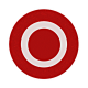 Button plate flat with inscription, red with white zero main