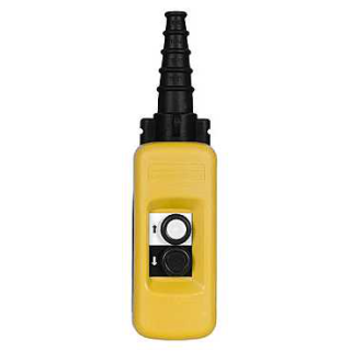 Pendant control station, Harmony XAC, plastic, yellow, 2 push buttons with 1NO main