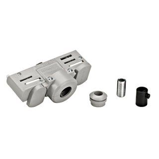 EUTRAC 3-phase track adapter incl. mounting accessory, grey