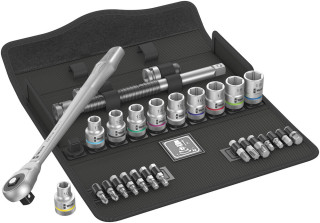 8100 SC 7 Zyklop Metal Ratchet Set with push-through square, 1/2" drive, metric, 28 pieces, 05004077001 Wera main