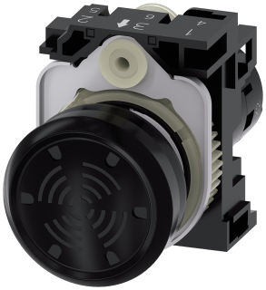 Acoustic signaling device, 22 mm, round, plastic, black, continuous tone 4.5 ..., 3SU1200-6LB10-1AA0, Siemens main