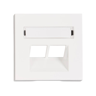 Cover for RJ45 UAE outlet, labelling window, 2-Port, white, EV104312 Schrack Technik