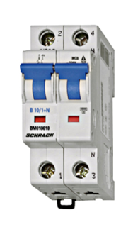 Automātslēdzis (MCB) B, 10A, 1+N, 6kA, Schrack Teknik, BM618610-- main