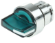 Head for illuminated selector switch, Harmony XB5, dark grey plastic, green handle, 22mm, universal LED, 3 positions,right to center alt_view_3