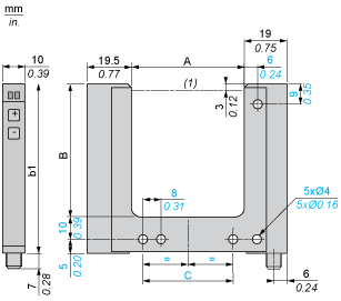 Foto sensors, XUY, fork, laser, pot +/-, 2X42mm, 12...24 VDC, M8, XUYFLNEP40002 alt_view_2