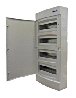 Wall-mounting Distribution Board 4-row, 48MW, white door, BK080155-- Schrack Technik main