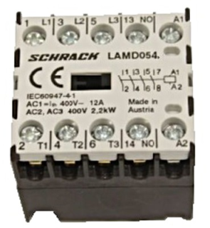Micro Contactor 4NO, 2,2kW, 5A, 24VAC main
