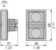 Head for double headed push button, Harmony XB5, plastic, 22mm, 1 green flush marked I + 1 red flush marked O alt_view_3