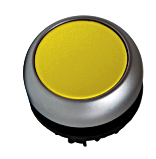 Illuminated Push-button, flat, spring-return, yellow main