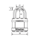 M1LFSTS | 44mm - Octagonal shackle, diam. 8mm - 4 Pin tumbler cylinder - 38mm long shackle - Stainless Steel sleeve alt_view_2