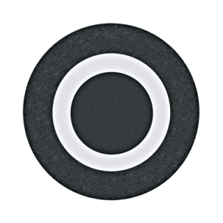 Button plate flat with inscription, black with white zero
