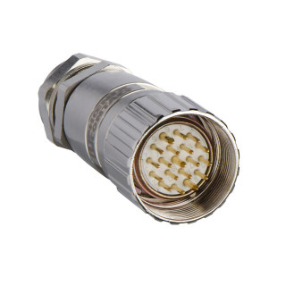 Male, M23, 19 pin, straight connector, cable gland Pg 13.5, XZCC23MDM190S