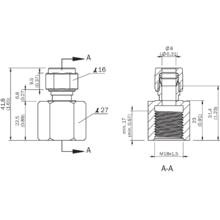 Montāžas elements plūsmas sensoram Compression fitting for T-Easic FTS, M18 x 1.5 main