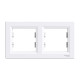 Asfora - horizontal 2-gang frame - white main