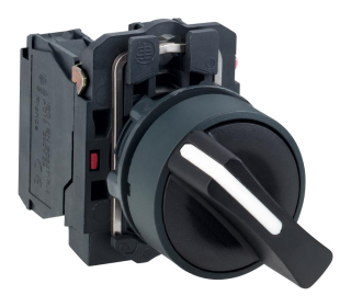 Selector switch, Harmony XB5, plastic black, 22mm, 2 positions, stay put, 1NO main