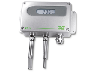 EE220 Humidity and Temperature Transmitter with Interchangeable Probes. Range -40 °C up to 80 °C, ACCURACY ±2% RH / ±0.1 °C (±0.36 °F), OUTPUT 0-1/10 V or 4-20 mA, 24 V ac/dc EE220M3A1C03T07 E + E Elektronik main