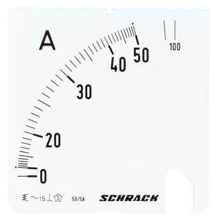 Scale Plate, 96x96mm, 50/100/5A AC, MGS59050-A Schrack Technik