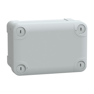 ABS industrial box, PanelSeT TBS, 93x72x138mm, int. 80x65x125mm, low plain cover, IP66, IK07, RAL 7035 main