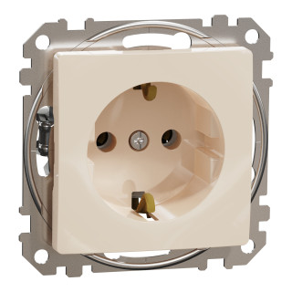 Socket-outlet, Sedna Design & Elements, 16A, 250V, side earth, beige main