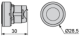 Head for illuminated push button, Harmony XB5, plastic, blue flush, 22mm, universal LED, spring return, plain lens alt_view_4