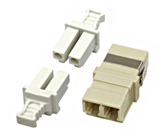 FO Coupler LC-Duplex, Multimode, phbr, without flange, grey