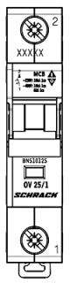 OV-Automātslēdzis, 25A, 15=800A, 1-pole, Schrack Teknik, BN510125-- main