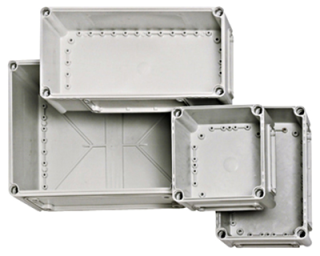 Cover 280x190x80 mm, grey with cross-head screw