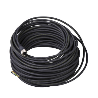 Con. M12, Female, Straight, 5 pins, 25 m pre wired, XZCP1164L25