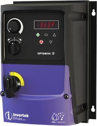 Variable frequency drive, Optidrive E3, 0.37 KW, 1 PH in, 1 PH out, 4.3A, 200-240V, EMC Filter, IP66, Invertek Drives, ODE-3-120043-1F1B-01 main