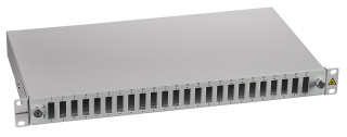 FO Splicebox empty for 24 SC-Duplex couplers, 1U, RAL7035, HSELS480CP Schrack Technik