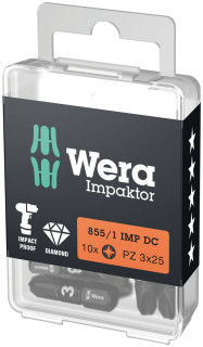 855/1 IMP DC PZ DIY Impaktor bits, PZ 3 x 25 mm, 10 pieces, 05057622001 Wera main