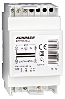 Zvanu transformators DIN 30VA/24V, 230V, BZ326578-A Schrack Technik main