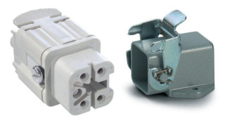 EPIC KIT H-A 4 BS MAGS panel-mount metal housing, 90° rotation, 1 locking lever + female contact insert main