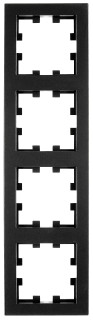 Four gang frame, Design CUBIC, black, EV135304 Schrack Technik