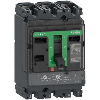 Circuit breaker, ComPacT NSX250B, 25kA/415VAC, 3 poles, TMD trip unit 250A main